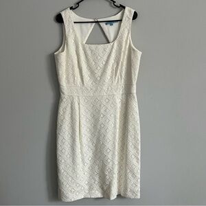 Antonio Melani White Lace Sleeveless Classy Sheath Dress